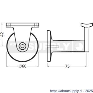Hermeta 3515 verstelbare samengestelde leuninghouder holzadel tapgat nieuw zilver - S20100869 - afbeelding 2