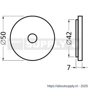 Hermeta 3531 leuninghouder zuil D=20 mm L=71 mm 2x M8 naturel - S20101003 - afbeelding 2