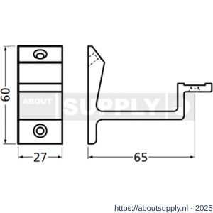 Hermeta 3540 leuninghouder vlakzadel opschroevend naturel EAN sticker - S20100883 - afbeelding 2