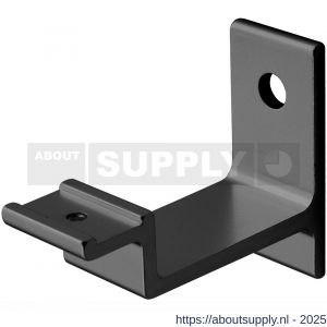 Hermeta 3541 leuninghouder vlakzadel stokschroef mat zwart - S20101512 - afbeelding 1
