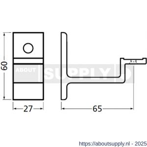 Hermeta 3541 leuninghouder vlakzadel stokschroef mat zwart - S20101512 - afbeelding 2