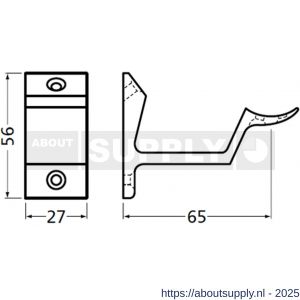 Hermeta 3542 leuninghouder holzadel opschroevend naturel EAN sticker - S20100894 - afbeelding 2