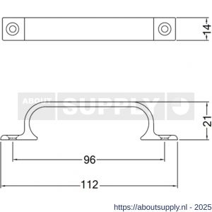 Hermeta 4231 hand- en meubelgreep 96 mm opschroevend mat zwart EAN sticker - S20101715 - afbeelding 2