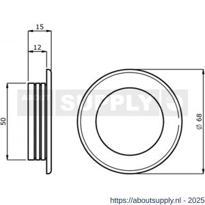 Hermeta 4555 schuifdeurkom rond 68 mm zwart EAN sticker - S20101974 - afbeelding 2