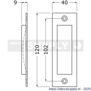 Hermeta 4556 schuifdeurkom 120x40 mm recht zwart EAN sticker - S20101400 - afbeelding 2