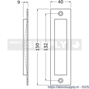 Hermeta 4558 schuifdeurkom 150x40 mm recht zwart EAN sticker - S20101976 - afbeelding 2