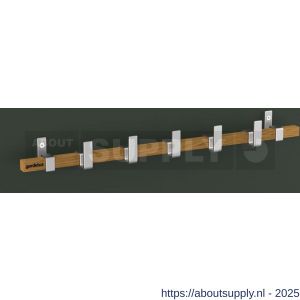 Hermeta GA7293 wand garderobe Gardelux Anna 3 haaks hout-aluminium mat naturel - S20102016 - afbeelding 1