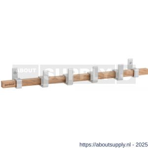 Hermeta GA7444 wand garderobe Gardelux Anna 4 haaks hout-aluminium mat naturel - S20102020 - afbeelding 1