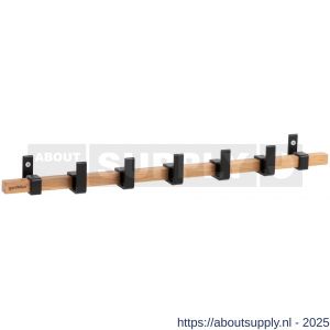 Hermeta GA7444 wand garderobe Gardelux Anna 4 haaks hout-aluminium mat zwart - S20102021 - afbeelding 1