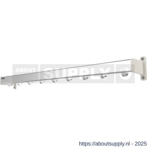 Hermeta GF1B wand garderobe Gardelux Fit 1 aluminium basis 730 mm 6 haken mat naturel-steunen grijs RAL 7035 fijnstructuur - S20102261 - afbeelding 1