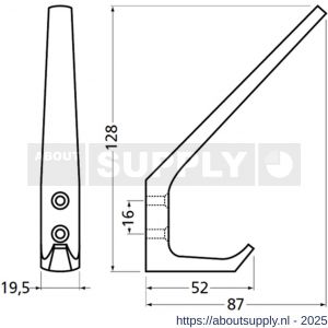 Hermeta 0030 garderobe hoed- en jashaak enkel zwart - S20101370 - afbeelding 2