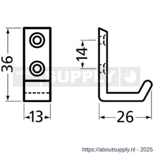 Hermeta 0555 jas- en handdoekhaak mat zwart EAN sticker - S20101542 - afbeelding 2