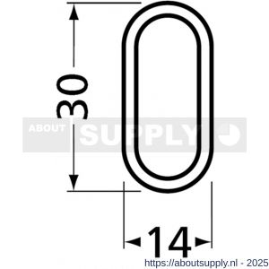 Hermeta 1010 garderobebuis recht ovaal Gardelux 1 30x14 mm naturel per meter - S20100298 - afbeelding 2