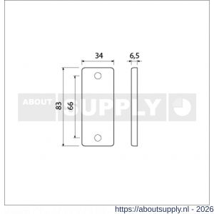 Ami 4 RH afdekrozet aluminium rechthoek blind F1 - S10900443 - afbeelding 2