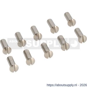 Ami deurbeslag patentbouthuls messing vernikkeld M6x21 mm zaagsnede set 10 stuks - S10900201 - afbeelding 1