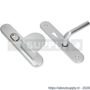 Ami VHB 250/15-90/83 KT senioren veiligheids duwer-kruk langschildgarnituur SKG*** kerntrekbeveiliging ovaal omkeer VHB 250/50/15 kerntrek KT 72 omkeer 90/83 rechts en deurkruk 369 profielcilinder PC 72 omkeer F1 deurdikte 38-42 - S10901122 - afbeelding 1