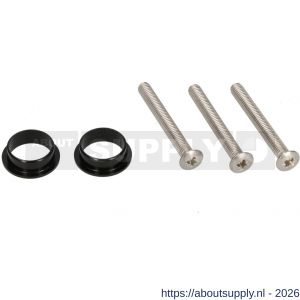 Ami veiligheidsbeslag bevestigingsset VHB veiligheidsschilden 3x schroef M6x53 mm RVS en 2x nylon ring deurdikte 38-42 mm - S10901670 - afbeelding 1