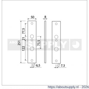 Ami 251/50/8 langschild aluminium RC 22,5-73,5 mm F1 R6,5/R7,3 - S10901740 - afbeelding 2