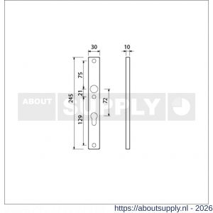 Ami 245/30 smalschild aluminium profielcilinder PC 72 R6,5 F1 - S10900772 - afbeelding 2