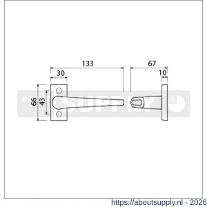 Ami 65/30-357 smalrozet kruk combinatie deurkruk 357 vastdraaibaar rozet 65/30 R6.5 hartafstand 43 mm F1 - S10900096 - afbeelding 2