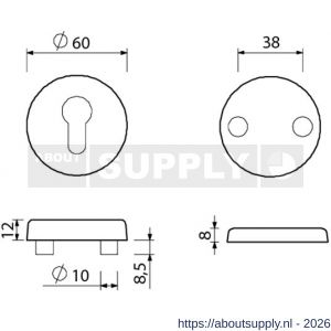 Ami VHB rond rozet veiligheidsrozet SKG*** VHB rozet rond buiten profielcilinder PC en binnen blind F1 deurdikte 38-42 mm - S10901539 - afbeelding 2