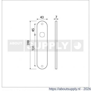 Ami 200/1/7 langschild aluminium Archi Design blind Irox - S10900693 - afbeelding 2