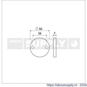 Ami 3 RH rond afdekrozet aluminium rondhoek blind F1 - S10900441 - afbeelding 2