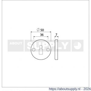 Ami 3 RH rond sleutelrozet aluminium rondhoek bontebaard BB F2 - S10900479 - afbeelding 2