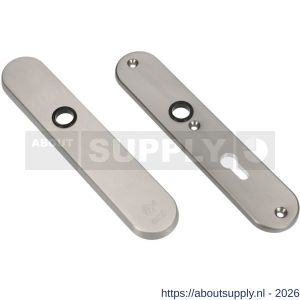 Ami VHB 250/50/1 veiligheidslangschild SKG*** Archi Design ovaal VHB 250/50/1 buiten blind en binnen profielcilinder PC 55 Irox deurdikte 38-42 mm - S10901392 - afbeelding 1