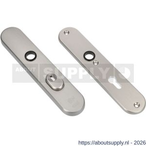 Ami VHB 250/15 KT veiligheidslangschild SKG*** kerntrekbeveiliging Archi Design ovaal VHB 250/15 buiten kerntrek KT 55 en binnen profielcilinder PC 55 Irox deurdikte 38-42 mm - S10901476 - afbeelding 1