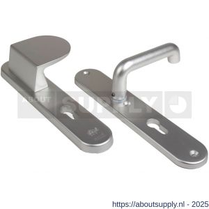 Ami VHB 250/50/1-90/83 veiligheidsvoordeur-duwerlangschildgarnituur SKG*** Archi Design ovaal VHB 250/50/1 profielcilinder PC 55 deurduwer 90/83 rechts en zonder deurkruk Irox deurdikte 38-42 mm - S10901028 - afbeelding 1