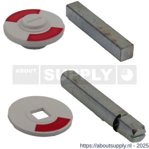 Ami indicatieplaatje kunststof rood-wit 5 mm stergat verpakt per 5 stuks in zakje - S10900216 - afbeelding 1