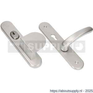 Ami VHB 250/15-90/83-378 KT senioren veiligheids Rotaveer duwer-kruk langschildgarnituur SKG*** kerntrekbeveiliging ovaal omkeer VHB 250/50/15 KT 72 omkeer deurduwer 90/83 rechts en deurkruk 378 Rota profielcilinder PC 72 omkeer - S10901105 - afbeelding 1