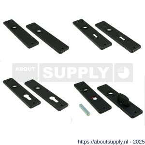 Ami 180/41 RH kortschild aluminium rondhoek blind zwart RAL 9005 structuur finish - S10900578 - afbeelding 1