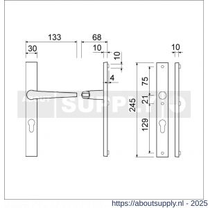 Ami 245/30-357 smalschild-kruk-kruk garnituur deurkruk 357 vastdraaibaar 245/30 blind M5/R6,5 F1 deurdikte 53-57 mm - S10900144 - afbeelding 4