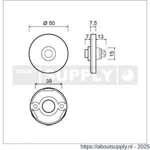 Ami Klik beldrukker aluminium rond Archi Design Irox RVS look - S10900013 - afbeelding 4