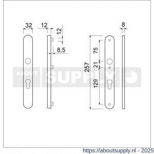 Ami VHB 257/32/2 veiligheidssmalschild SKG** Archi Design ovaal VHB 257/32/2 buiten en binnen profielcilinder PC 72 Irox deurdikte 53-57 mm - S10901606 - afbeelding 4