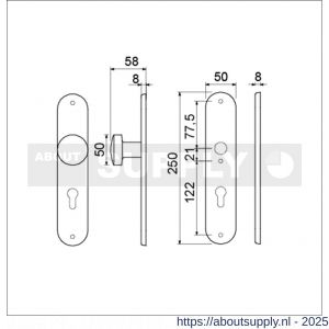 Ami 250/50/8/1 langschild aluminium sleutelgat SLG 56 F1 R6,5/R7,3 - S10900671 - afbeelding 4