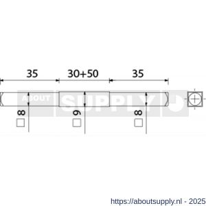 Ami verloopstift vierkant vol 8-9-8 deurdikte 38-42 mm - S10900234 - afbeelding 6