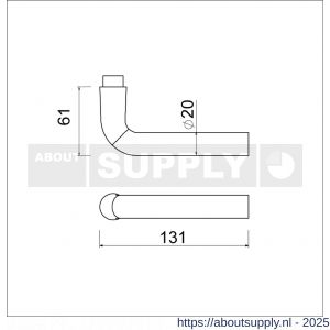 Ami 368 deurkruk gatdeel aluminium M6 F1 - S10900306 - afbeelding 2