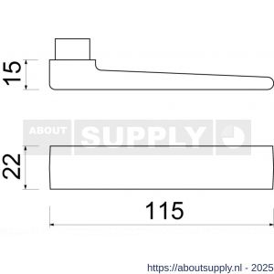 Ami 353 deurkruk stiftdeel aluminium deurdikte 53-57 mm F1 - S10900317 - afbeelding 2