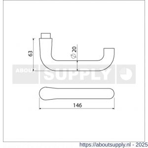 Ami 394 deurkruk gatdeel aluminium M6 F1 - S10900312 - afbeelding 1