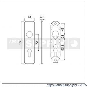 Ami 185/44 Klik kortschild aluminium profielcilinder PC 72 F1 - S10900593 - afbeelding 2