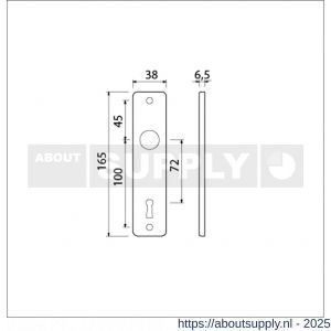 Ami 165/4 RH kortschild aluminium rondhoek sleutelgat SLG 72 F1 - S10900506 - afbeelding 2