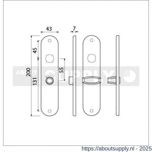 Ami 200/1/7 langschild aluminium toilet- en badkamersluiting WC 8/55 mm F1 - S10900624 - afbeelding 2