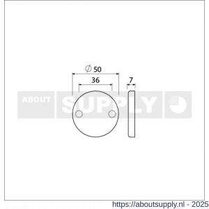 Ami 3 RH afdekrozet aluminium rond blind F1 - S10900441 - afbeelding 2