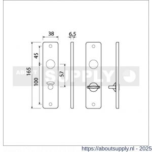 Ami 165/4 RH kortschild aluminium rondhoek toilet- en badkamersluiting WC 5/57 mm F2 - S10900521 - afbeelding 2
