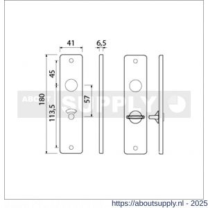 Ami 180/41 RH kortschild aluminium rondhoek toilet- en badkamersluiting WC 5/57 mm F2 - S10900574 - afbeelding 2