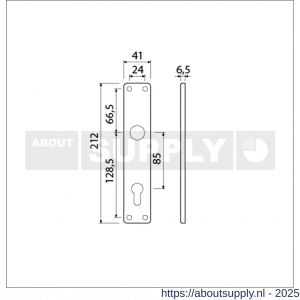 Ami 212/41 RH langschild aluminium rondhoek profielcilinder PC 85 F2 - S10900648 - afbeelding 2