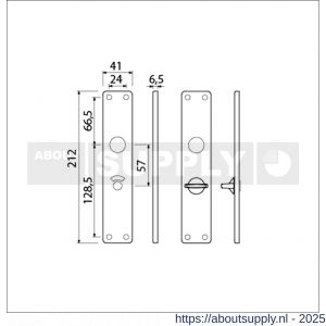Ami 212/41 RH langschild aluminium rondhoek toilet- en badkamersluiting WC 5/57 mm F2 - S10900653 - afbeelding 2